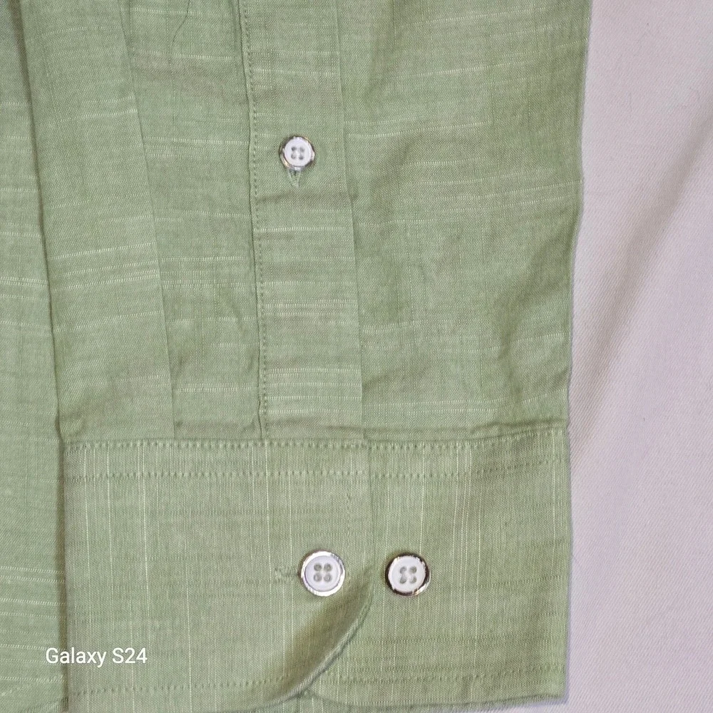 Banana‎ Republic Mens Green Grove Standard Fit Long Sleeve Button Down Shirt